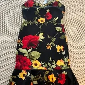 chinese dress ladies Floral Mermaid Fishtail Knee Length Dress – La Boutique Dacula main image 0